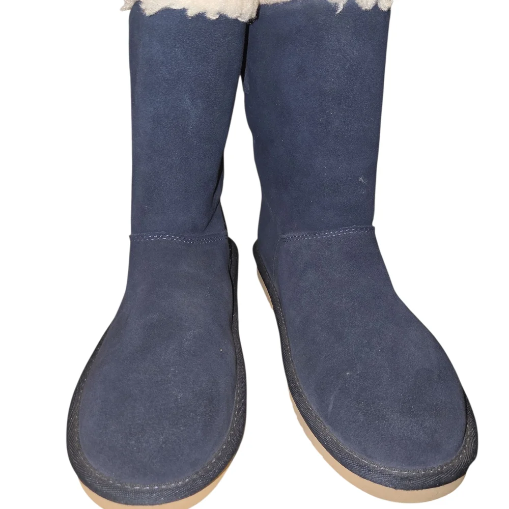Koolaburra by UGG Women’s Boots Size 7‎ Navy Suede Faux Fur Lined Style 10201